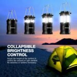 SSAV Collapsible LED Camping Lantern – 30 LEDs, 360° Light, IP44 Water Resistant (Black, 4 Pack) - Image 2