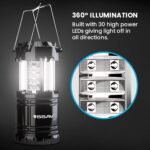 SSAV Collapsible LED Camping Lantern – 30 LEDs, 360° Light, IP44 Water Resistant (Black, 4 Pack) - Image 3