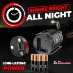 SSAV LED Camping Lantern with Magnetic Base – 360° Bright Light, IP44 Water Resistant (Black, 2 Pack) - Image 2