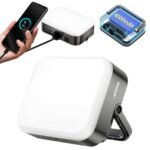 SSAV Rechargeable Magnetic LED Puck Light – 4000mAh Battery, 360° Illumination, Portable Work Light (Black, 1 Pack)