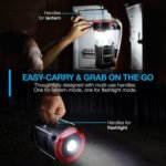 SSAV LED Camping Lantern with Red Safety Ring – 360° Light, IP44 Water Resistant (Black with Red Top, 2 Pack) - Image 4