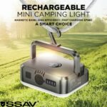 SSAV Rechargeable Magnetic LED Puck Light – 4000mAh Battery, 360° Illumination, Portable Work Light (Black, 1 Pack) - Image 2