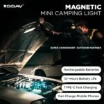 SSAV Rechargeable Magnetic LED Puck Light – 4000mAh Battery, 360° Illumination, Portable Work Light (Black, 1 Pack) - Image 6