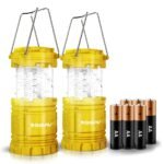 SSAV Collapsible LED Camping Lantern – 30 LEDs, 360° Light, IP44 Water Resistant (Yellow, 2 Pack)