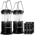 SSAV Black LED Camping Lantern 2 Pack with AA Batteries USA