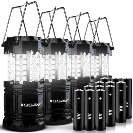 SSAV Black LED Camping Lantern 4 Pack