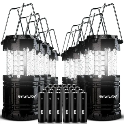 8 pack LED camping lantern set with AA batteries USA